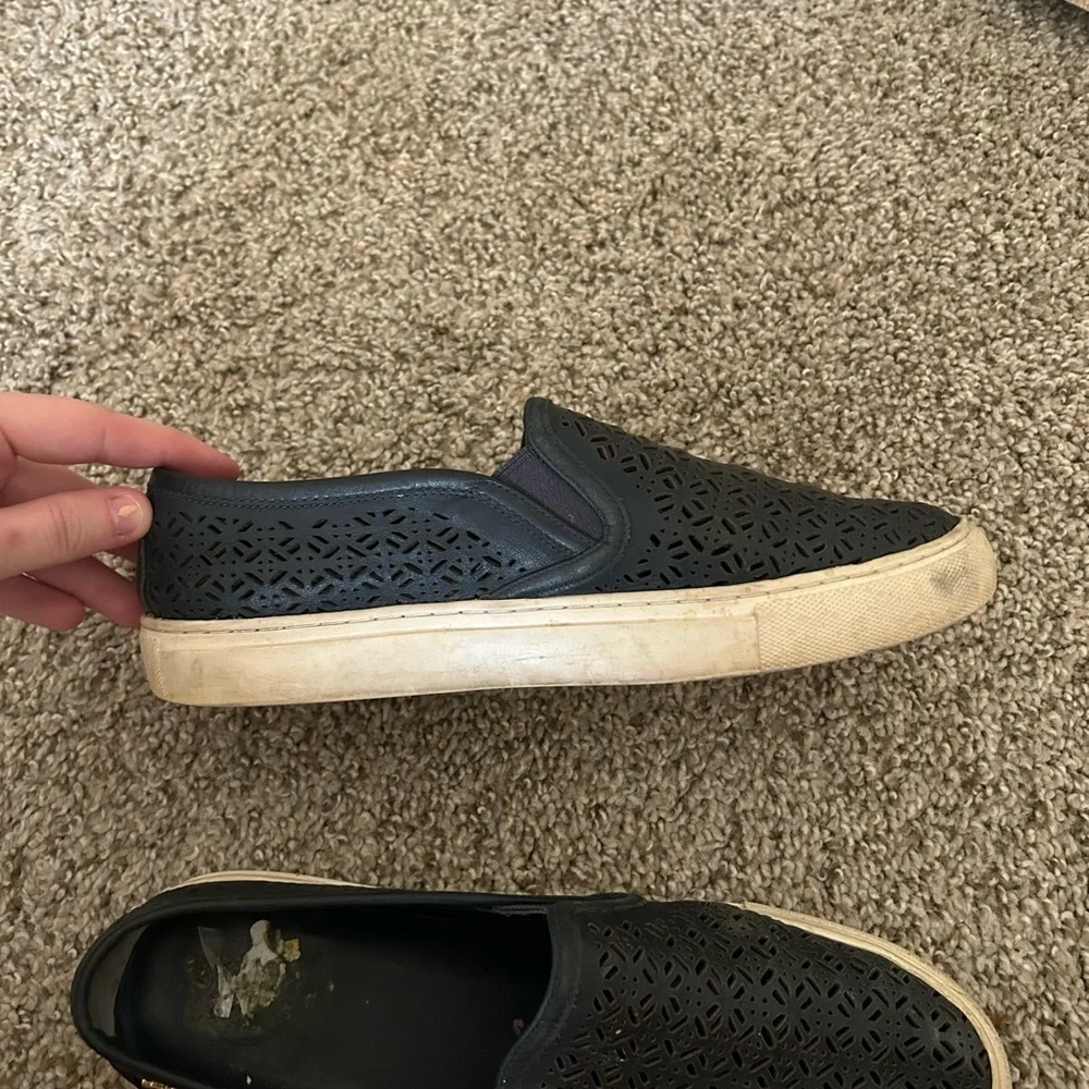 Tory Burch Lennon Perforated Slip On Sneaker Laser Cut Women's Size 7.5 Business